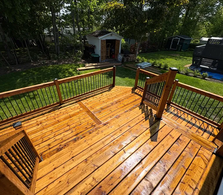 Custom cedar deck and outdoor living build in Halifax