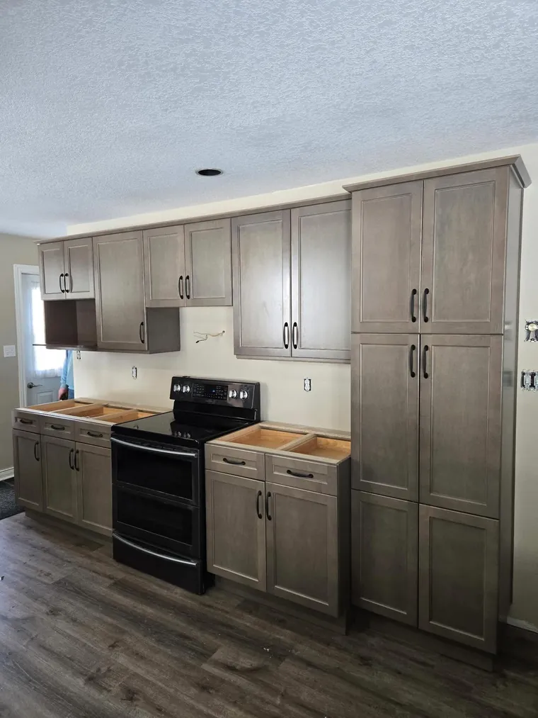 Gray shaker kitchen installation in Halifax